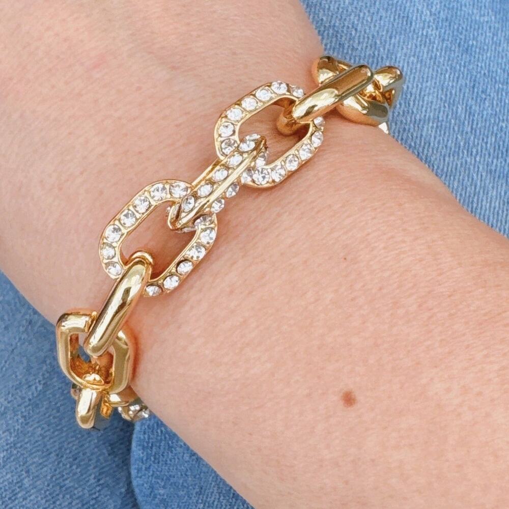 Chic & Sparkle Chain Bracelet – 18K Gold Plated